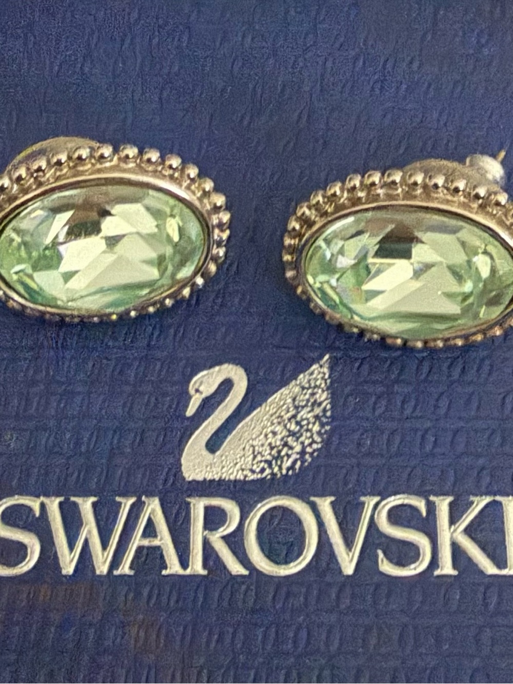 Swarovski Aquamarine Nova Oval Crystal Earrings